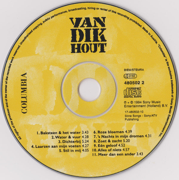 Van Dik Hout : Van Dik Hout (CD, Album, RE)