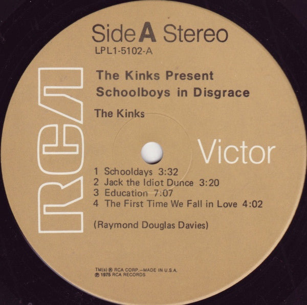 The Kinks : Schoolboys In Disgrace (LP, Album, Ind)