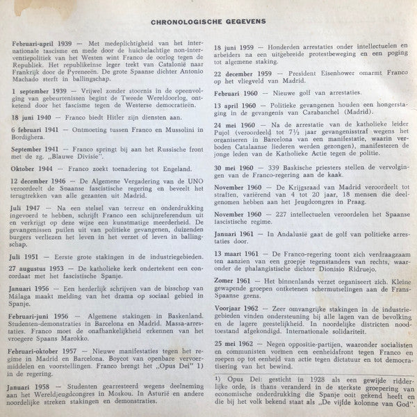 Michele L. Straniero en Margot (7) , Begeleiding: Fausto Amodei : Spaanse Verzetsliederen 1939/1962 (7")