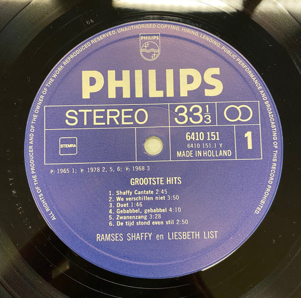 Ramses Shaffy & Liesbeth List : Grootste Hits (LP, Comp)