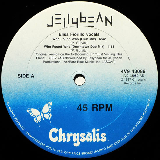 Jellybean* Featuring Elisa Fiorillo : Who Found Who (12")