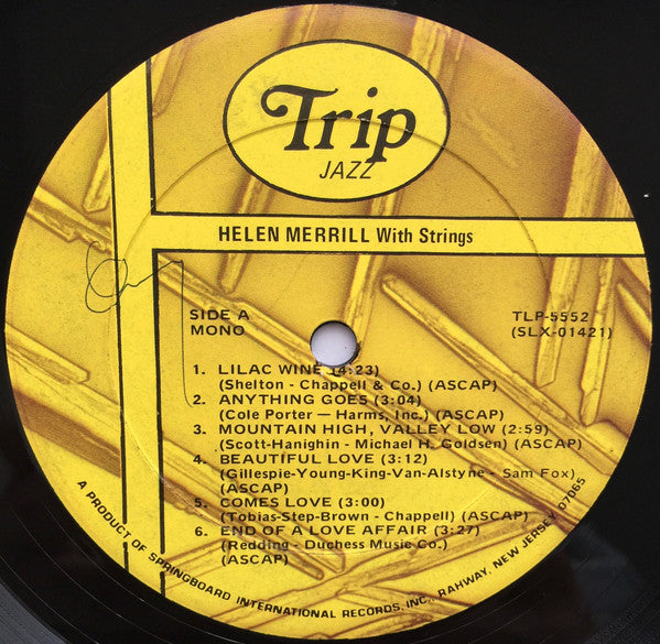 Helen Merrill : Helen Merrill With Strings (LP, Album, Mono, RE)