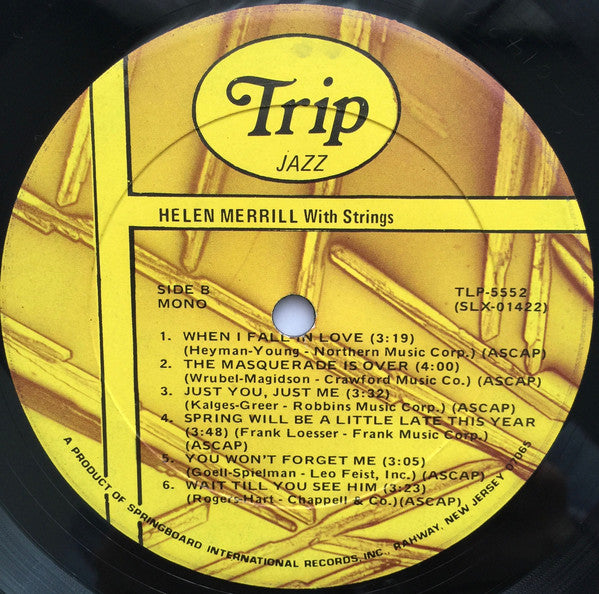Helen Merrill : Helen Merrill With Strings (LP, Album, Mono, RE)