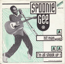 Spoonie Gee : Hit Man (Remix) / I'm All Shook Up (7")