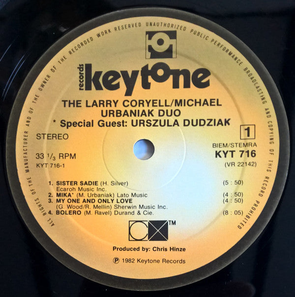The Larry Coryell/Michael Urbaniak Duo : The Larry Coryell/Michael Urbaniak Duo (LP, Album)