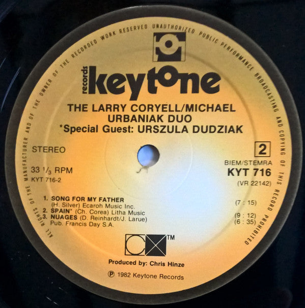 The Larry Coryell/Michael Urbaniak Duo : The Larry Coryell/Michael Urbaniak Duo (LP, Album)