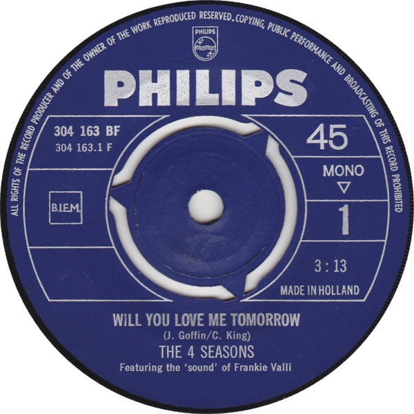 The Four Seasons : Will You Love Me Tomorrow (7", Single, Mono)