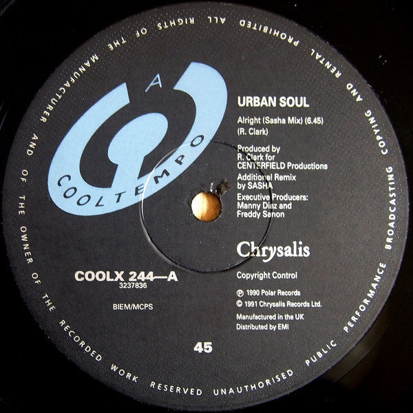 Urban Soul : Alright (The Sasha Mixes) (12")
