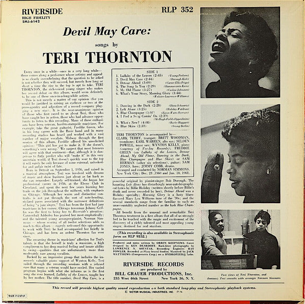 Teri Thornton : Devil May Care (LP, Album, RE)