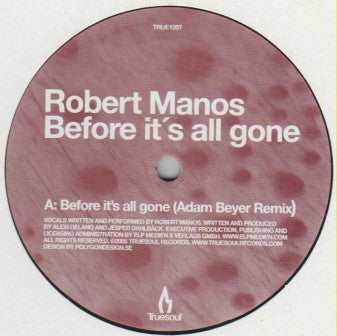 Robert Manos : Before It's All Gone (12")