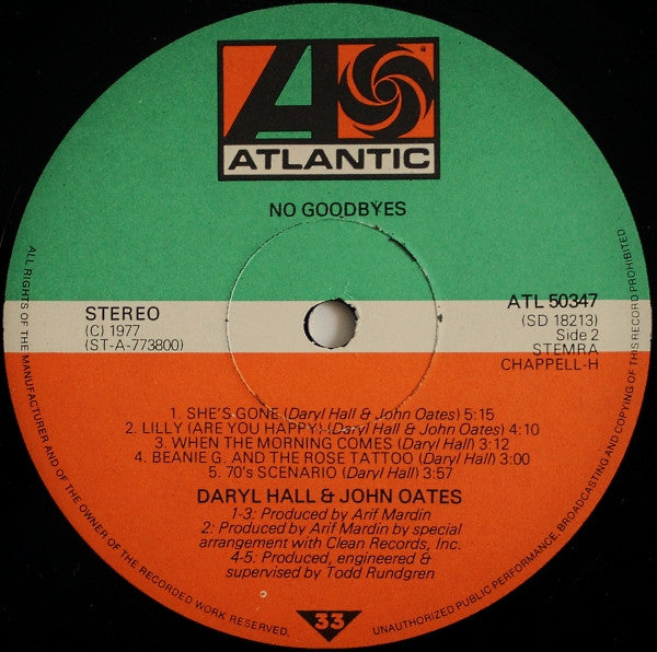Daryl Hall & John Oates : No Goodbyes (LP, Comp)