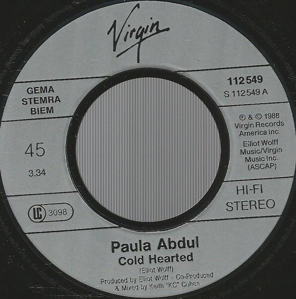 Paula Abdul : Cold Hearted (7", Single)