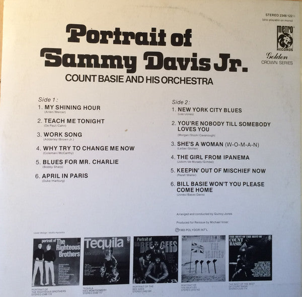 Sammy Davis Jr. With Count Basie And His Orchestra* : Portrait Of Sammy Davis Jr. (LP, RE)