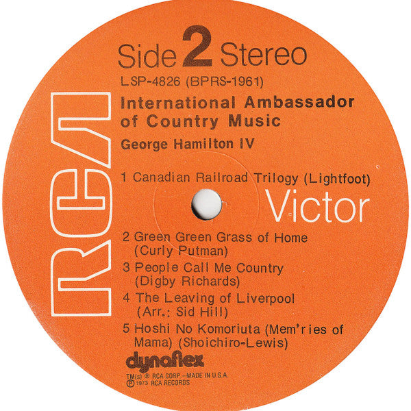 George Hamilton IV : International Ambassador Of Country Music (LP, Album)