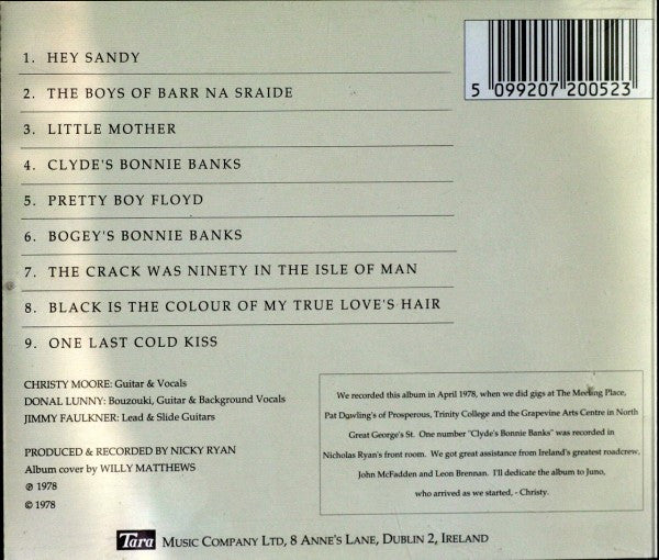 Christy Moore, Donal Lunny & Jimmy Faulkner : Live In Dublin (CD, Album)