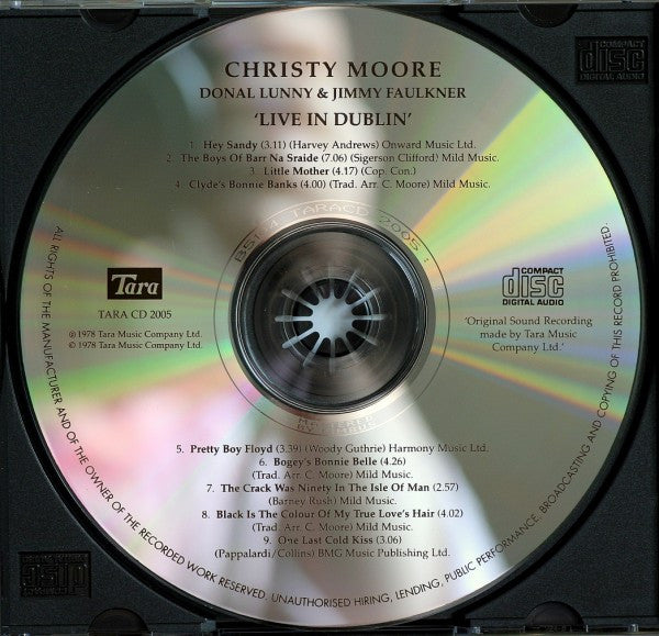 Christy Moore, Donal Lunny & Jimmy Faulkner : Live In Dublin (CD, Album)
