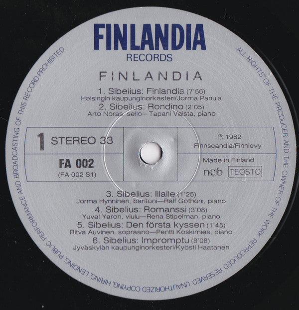 Various : Finlandia. Suomalaista Musiikkia (LP, Comp, S/Edition)