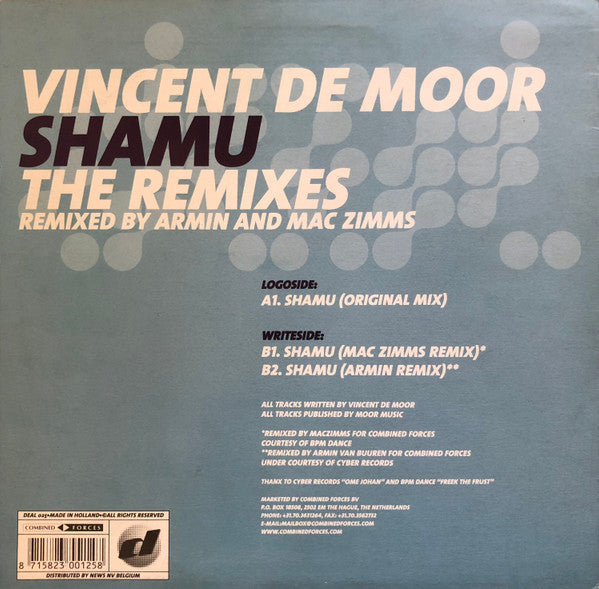 Vincent De Moor : Shamu (Remixes) (12")