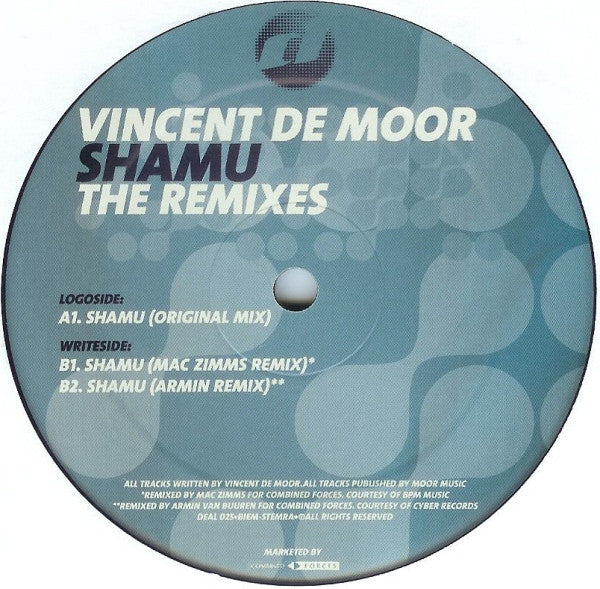 Vincent De Moor : Shamu (Remixes) (12")