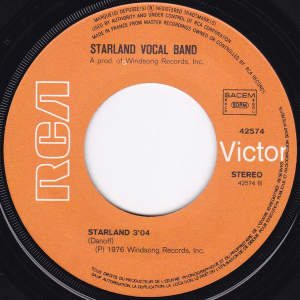 Starland Vocal Band : Afternoon Delight (7")