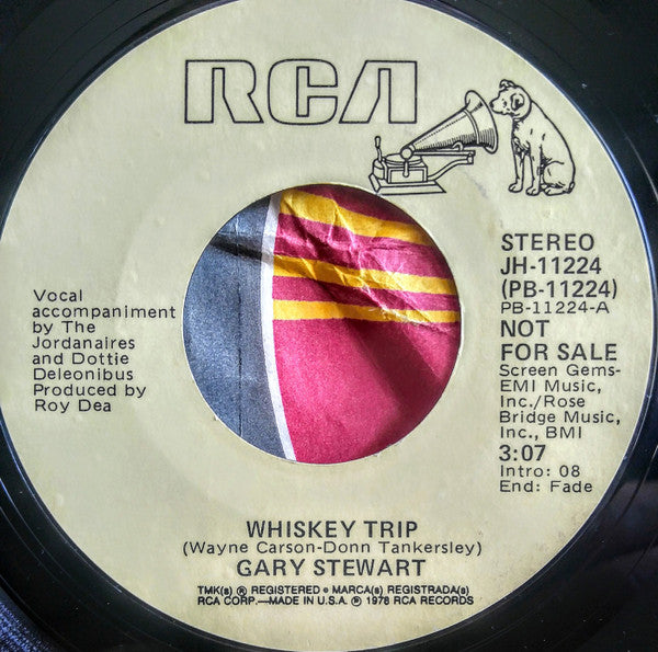 Gary Stewart : Whiskey Trip (7", Mono, Promo)