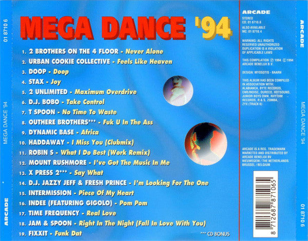 Various : Mega Dance '94 (CD, Comp)