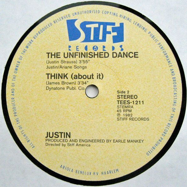 Justin Strauss : Think (About It) (12", Single, Gen)