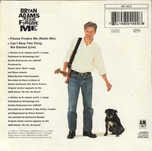 Bryan Adams : Please Forgive Me (CD, Single, Car)