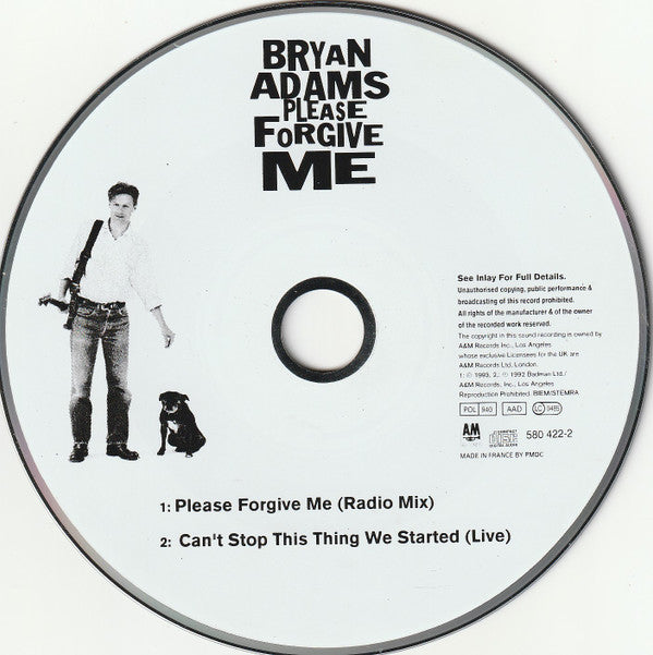 Bryan Adams : Please Forgive Me (CD, Single, Car)