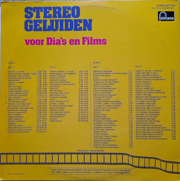 No Artist : Stereo Geluiden Voor Dia's En Films - 121 Veelgevraagde Geluids-fragmenten (2xLP, Album)