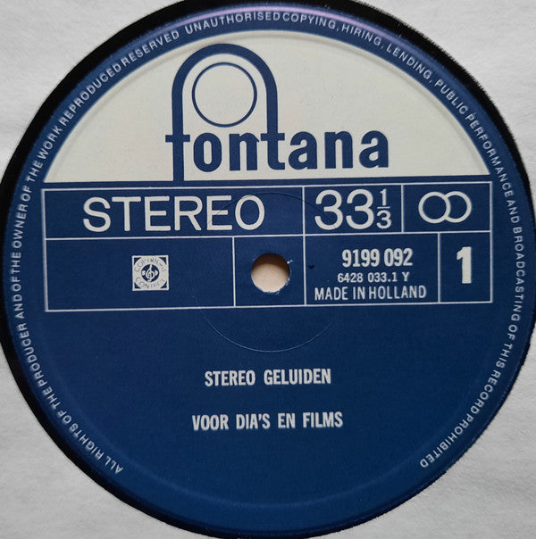 No Artist : Stereo Geluiden Voor Dia's En Films - 121 Veelgevraagde Geluids-fragmenten (2xLP, Album)