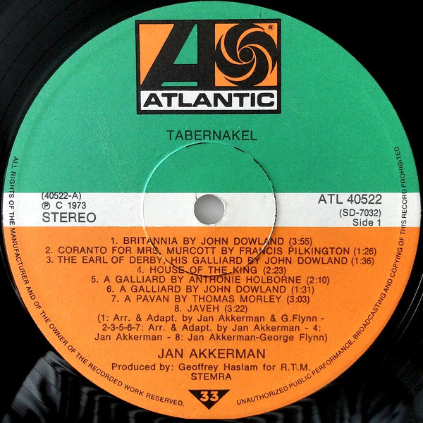 Jan Akkerman : Tabernakel (LP, Album, Gat)