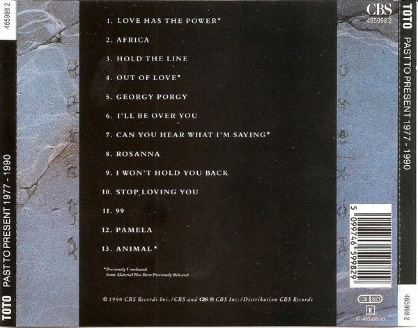 Toto : Past To Present 1977-1990 (CD, Comp, RP)