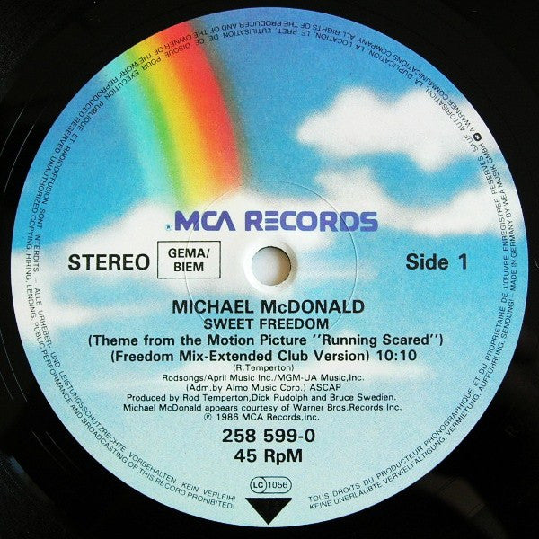 Michael McDonald : Sweet Freedom (12", Single)