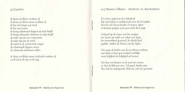 Various : Denkend Aan De Dapperstraat (Poëzie Centraal - Boekenweek 1994 - 16-26 Maart) (CDi)