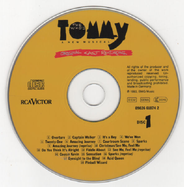 Various : The Who's Tommy (Original Cast Recording) (2xCD, Album)