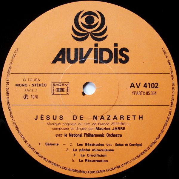 Maurice Jarre : Jesus De Nazareth (LP, Album, RE)