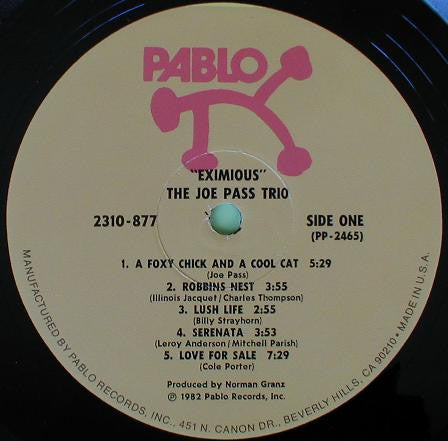 The Joe Pass Trio : Eximious (LP)