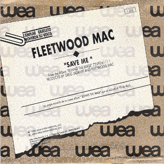 Fleetwood Mac : Save Me (7", Single, Promo)