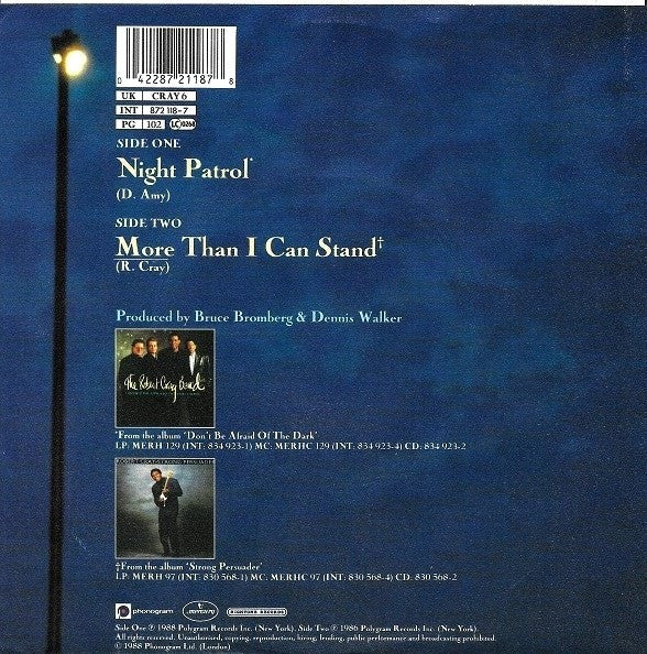 The Robert Cray Band : Night Patrol (7", Single)