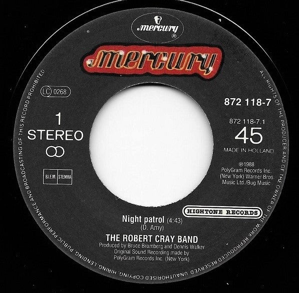 The Robert Cray Band : Night Patrol (7", Single)