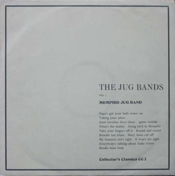 Memphis Jug Band : The Jug Bands Vol. 1  (LP, Comp, Mono)