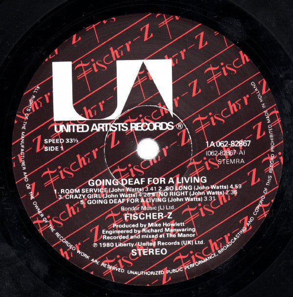 Fischer-Z : Going Deaf For A Living (LP, Album)
