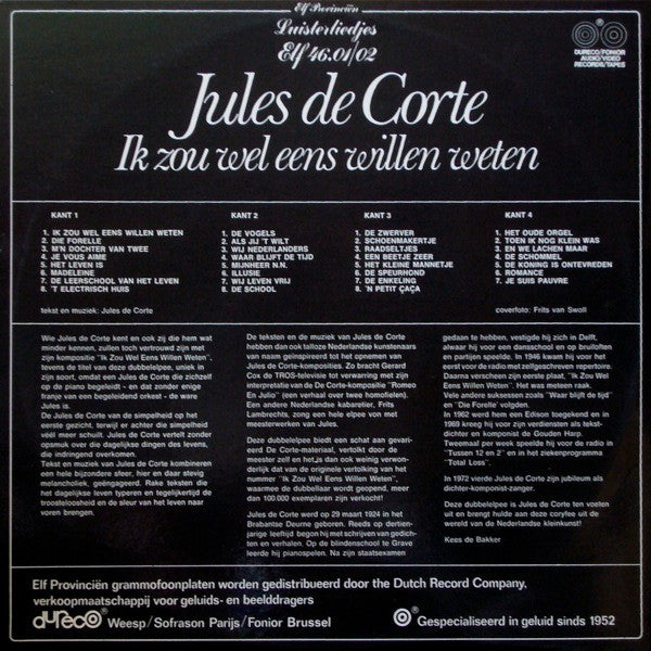 Jules de Corte : Ik Zou Wel Eens Willen Weten (2xLP, Comp)