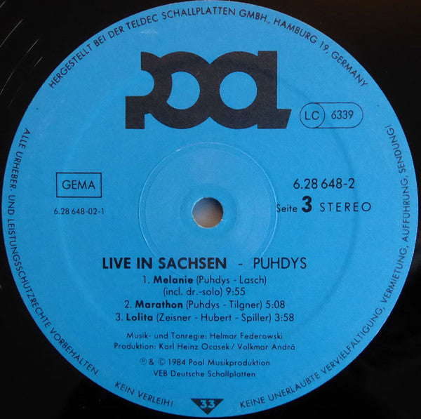 Puhdys : Live In Sachsen (2xLP)
