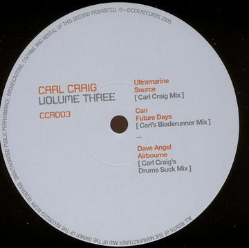 Carl Craig : Volume Three (2x12", Comp, Unofficial)