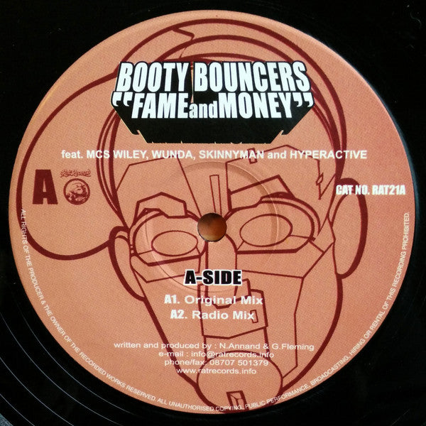 The Booty Bouncers : Fame And Money (12")