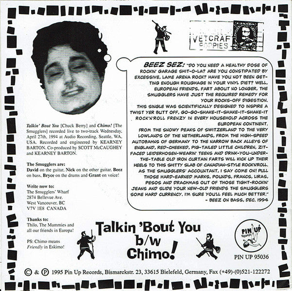 The Smugglers : Talkin 'Bout You / Chimo! (7", Single, Red)