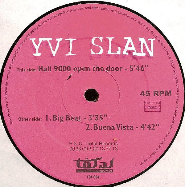 Yvi Slan : Hall 9000 EP (12")