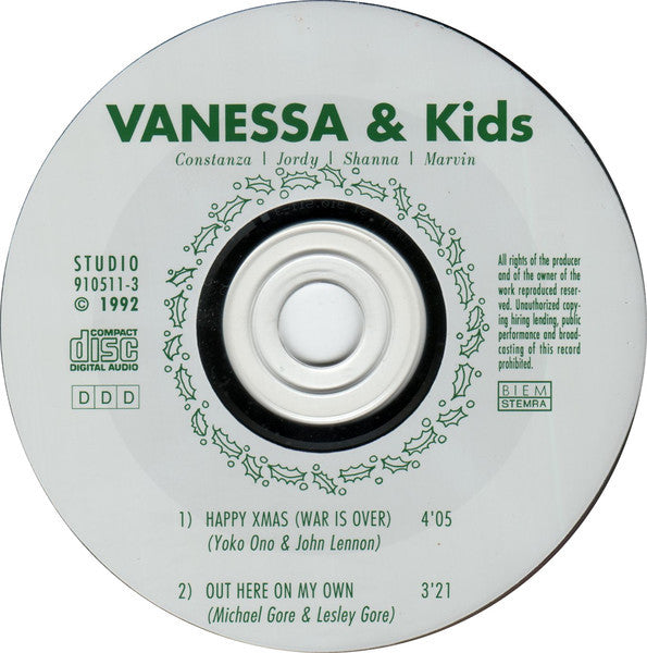 Vanessa (2) & Kids (12) : Happy Xmas (War Is Over) / Out Here On My Own (CD, Single)